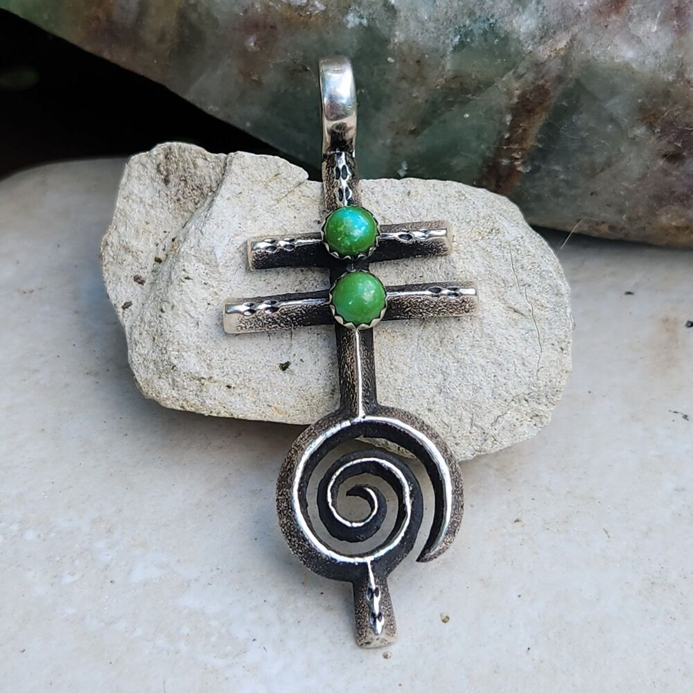 Aaron Anderson Tufa cast Sonoran Gold turquoise pendant Isleta pueblo Dragonfly